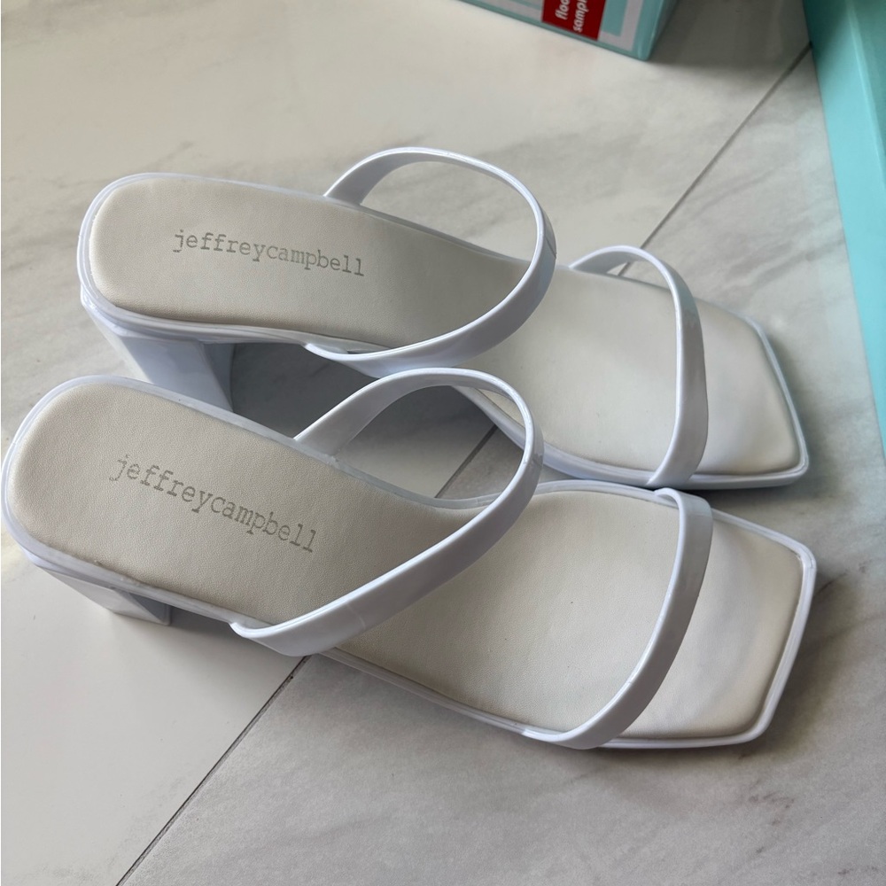 NEW Jeffrey Campbell White Sandals